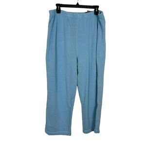 NWT Eddie Bauer Pigment Dyed Blue High-Rise Cropped Sweatpants Women's XL Cotton